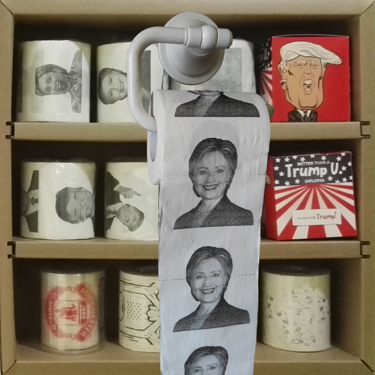 Hillary Clinton Toilet Paper Roll - Funny Novelty Gag for Democrats and Republicans