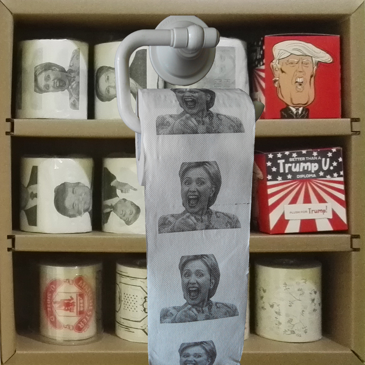 Hillary Clinton Toilet Paper Roll - Funny Novelty Gag for Democrats and Republicans - 副本