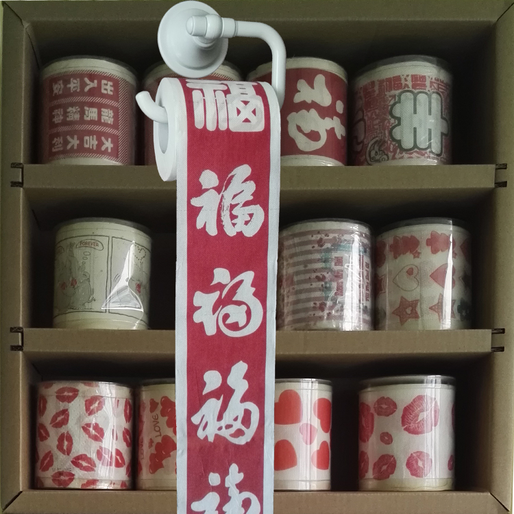 China Manufacturer Printed Roll Paper Towel Creative Funny Printing Toilet Tissue Hand Paper Towel